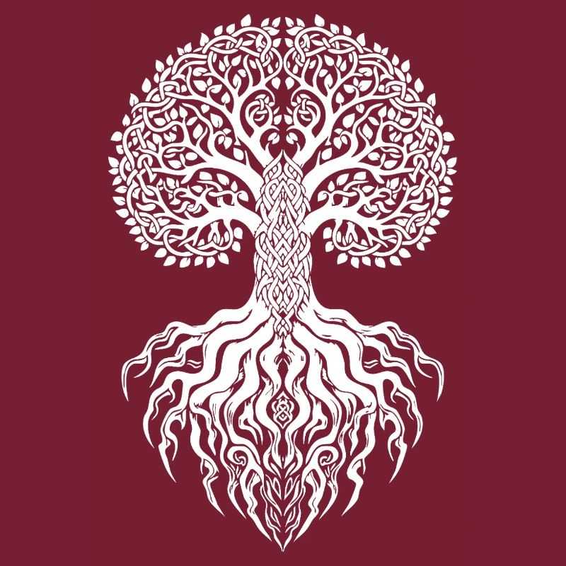 Yggdrasil Wikingerbaum des Lebens Maskottchen Nordbaum