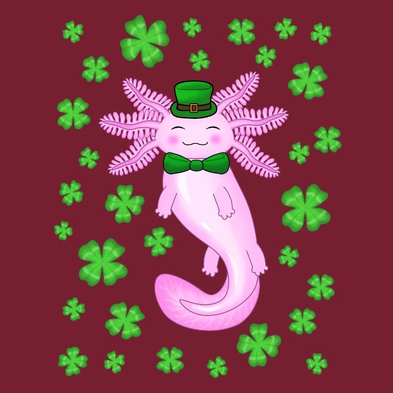 Axolotl de la Saint-Patrick rose