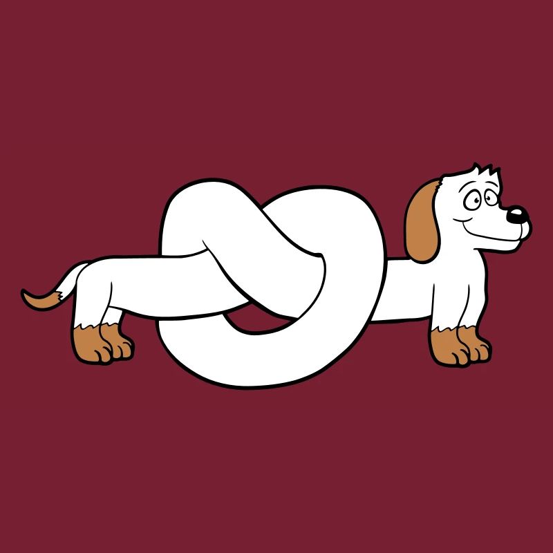 Hund Dackel Brezel Form Knoten Langer Körper Comic