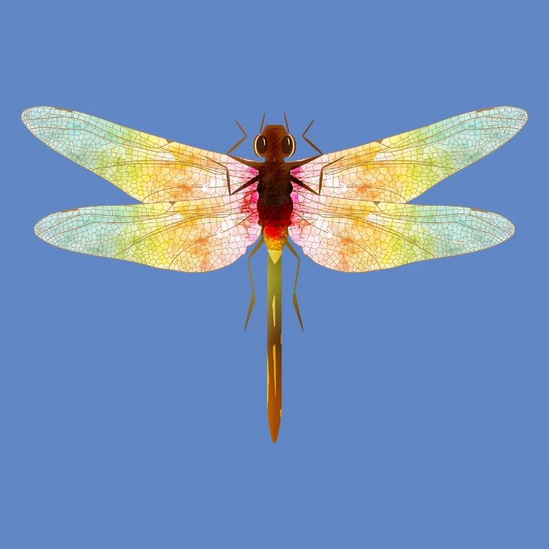 Libellule irisée – motif insecte en filigrane