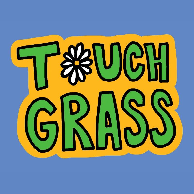 Retro "Touch Grass" Gänseblümchen