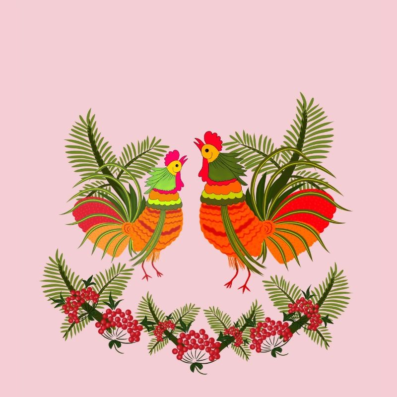 Coq avec poule