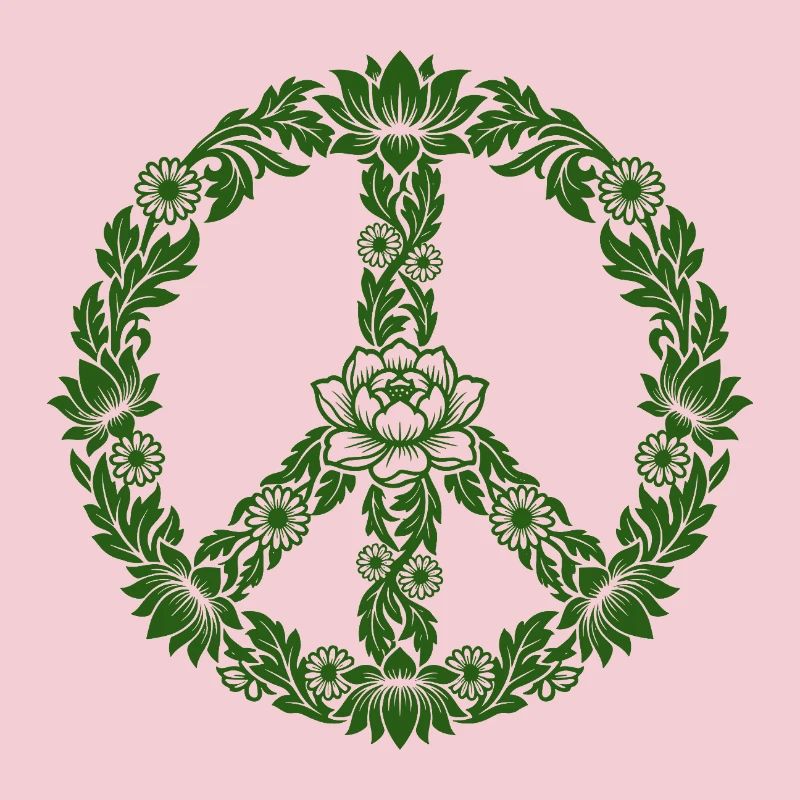 Peace Zeichen Blumen Floral Boho Style