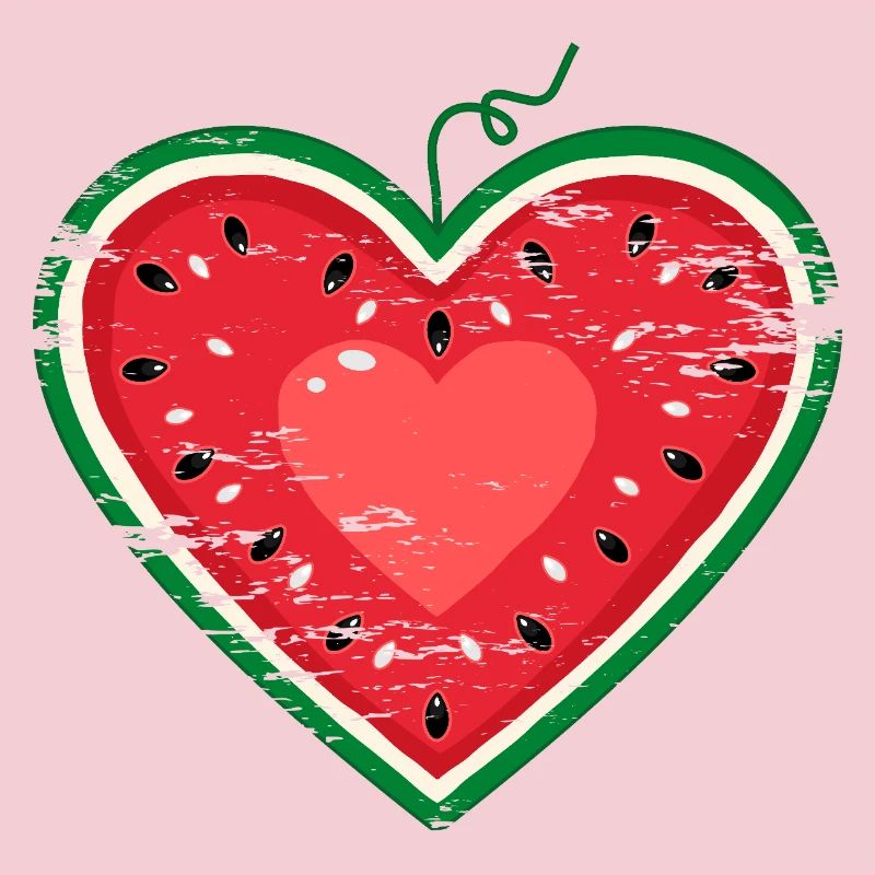 Coeur design pastèque utilisé