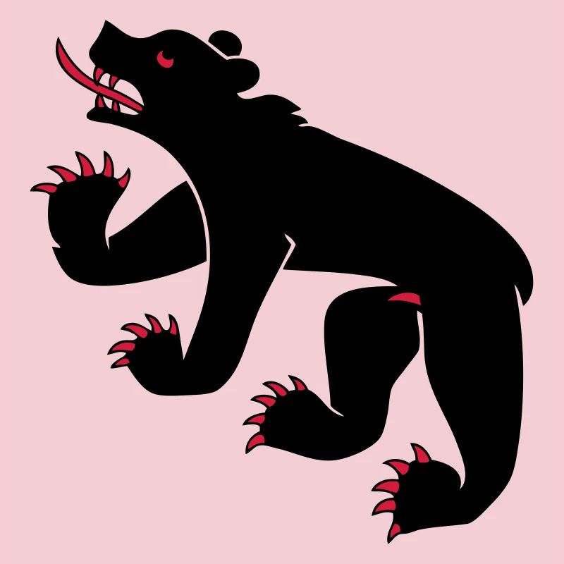 dessin d'un ours symbole drapeau de Berne Suisse