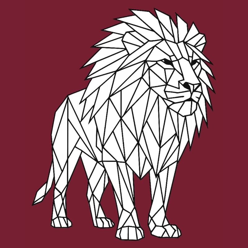 Geometric Lion Polygon Style