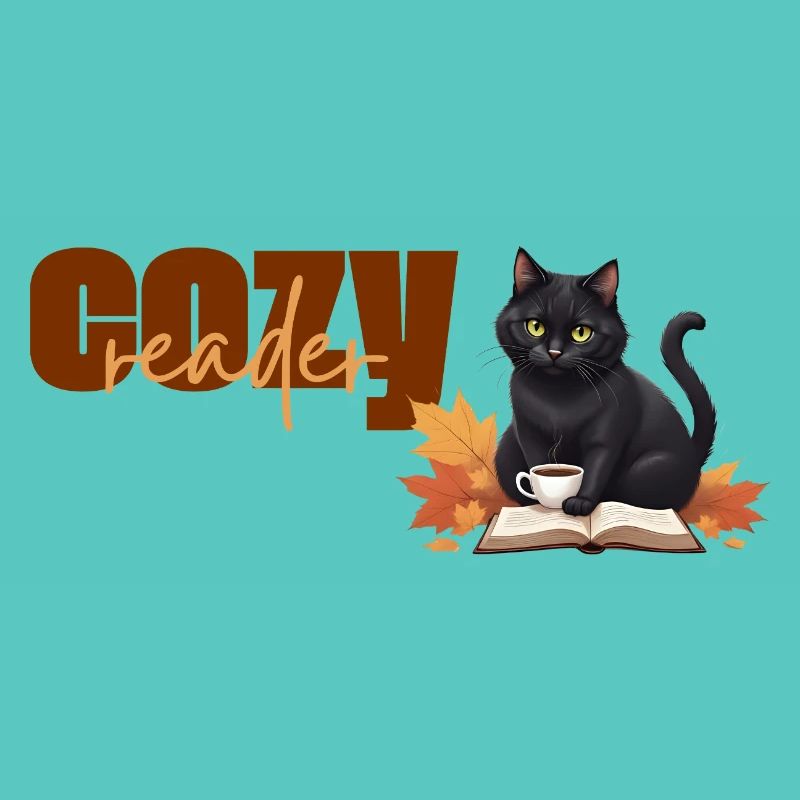 Cozy reader - Herbstlicher Katzenlese-Design