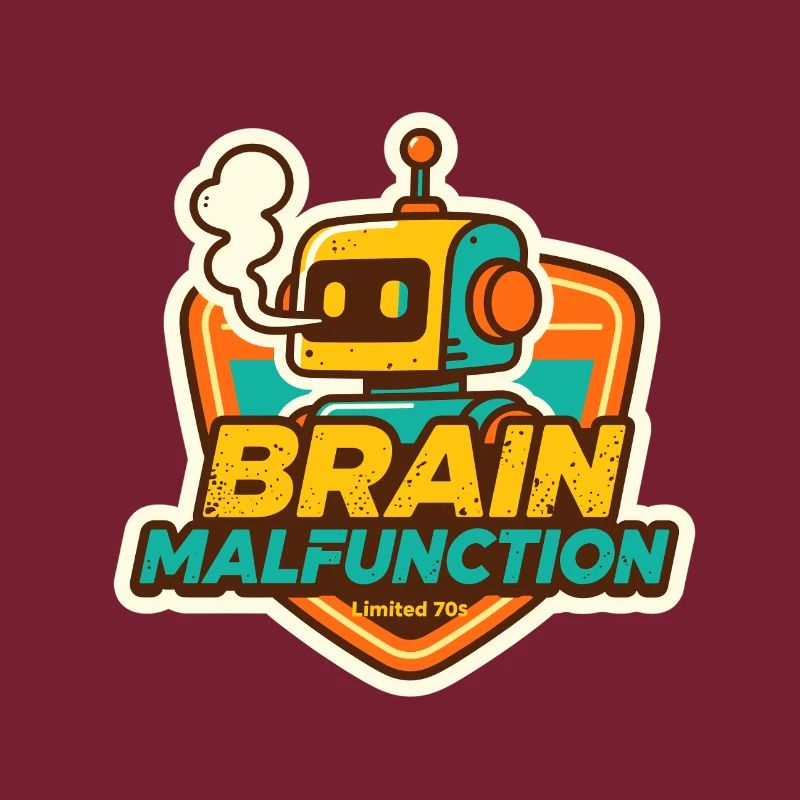 Dysfonctionnement cérébral Conception de robot rétro