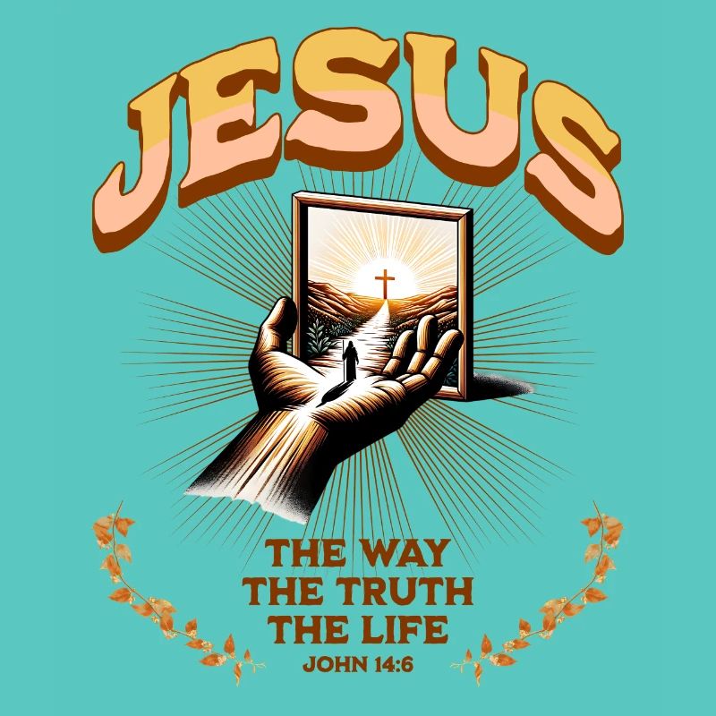 Jesus light symbol on hand-held mirror