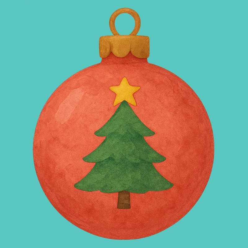 Weihnachtskugel mit Tannenbaum