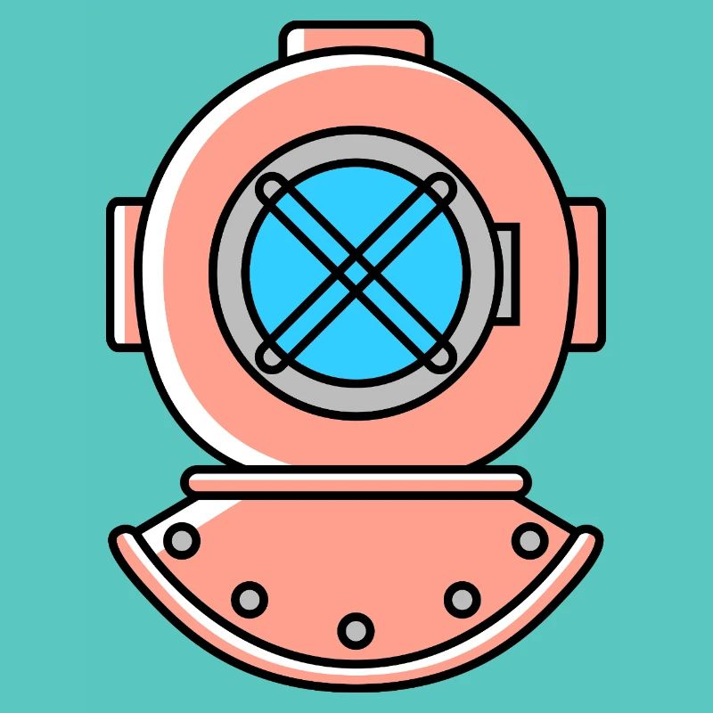 Symbole de plongée avec casque de plongée