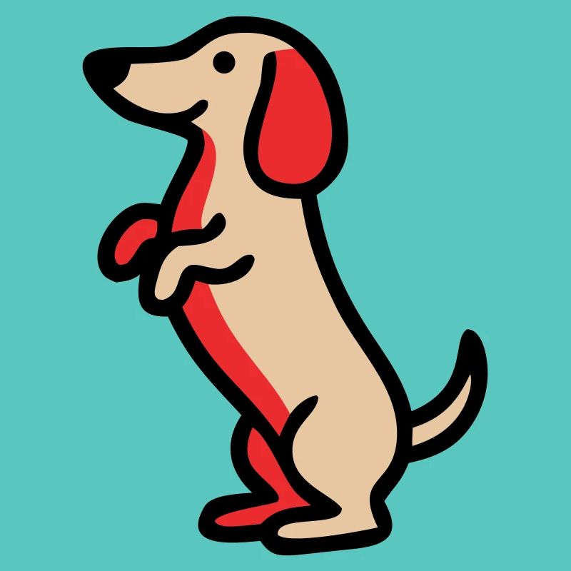 Süßer Dackel Hund Männchen Comic