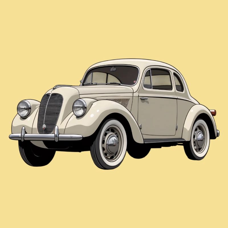 Beige Oldtimer Coupé Artwork