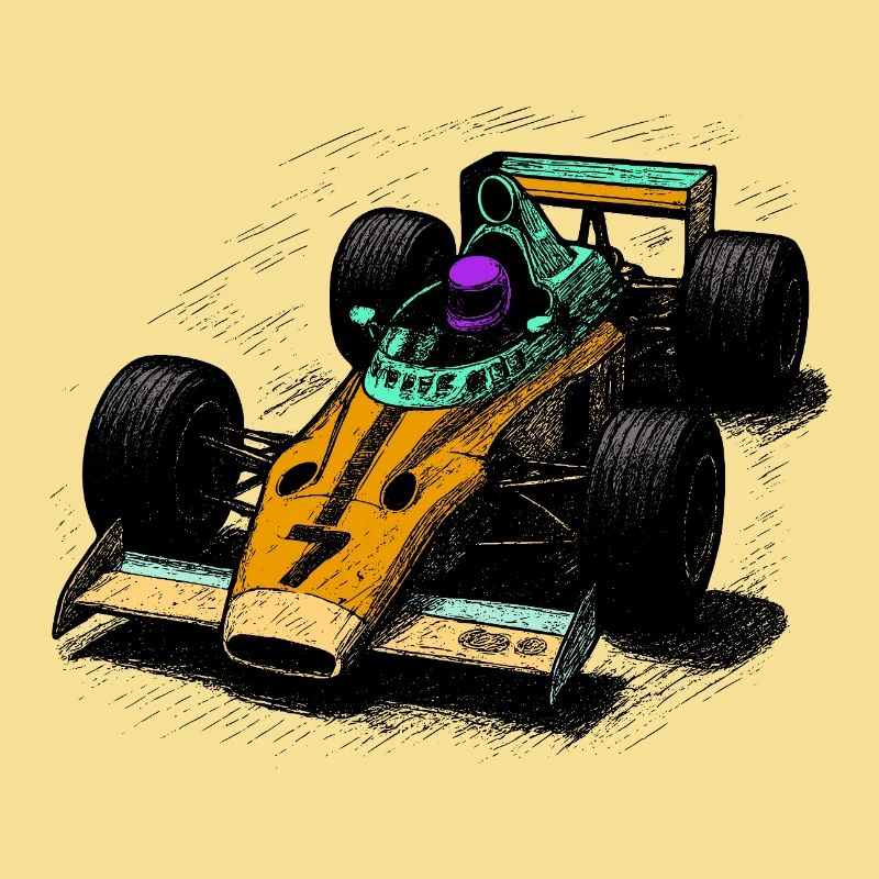 Conception de formule rétro aux couleurs vives