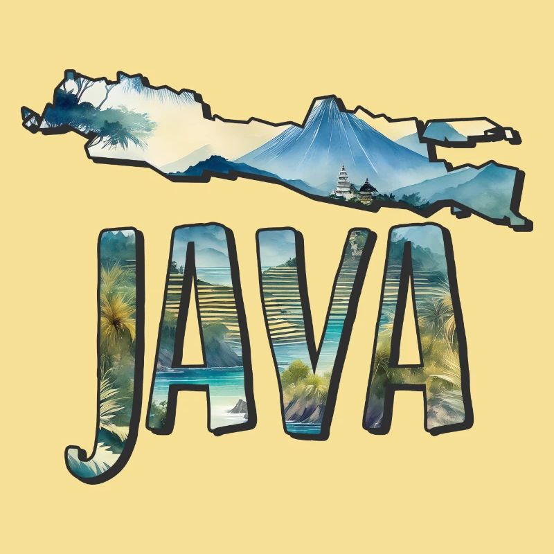 Carte aquarelle Java