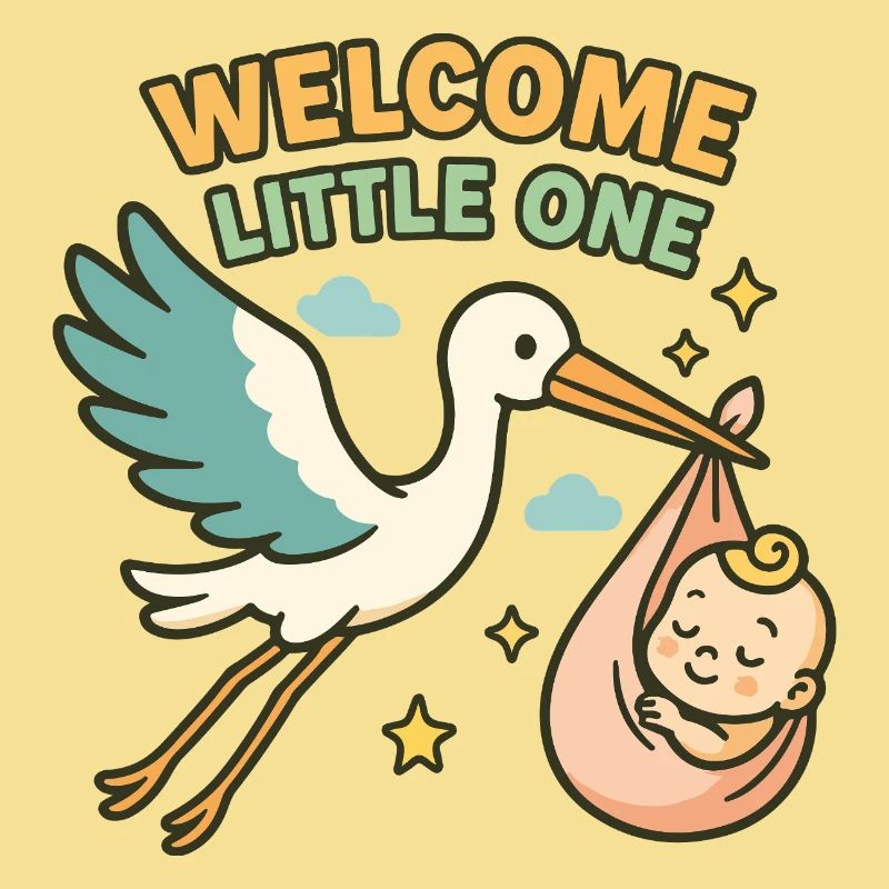 Bénédiction de bébé cigogne - La cigogne apporte bébé