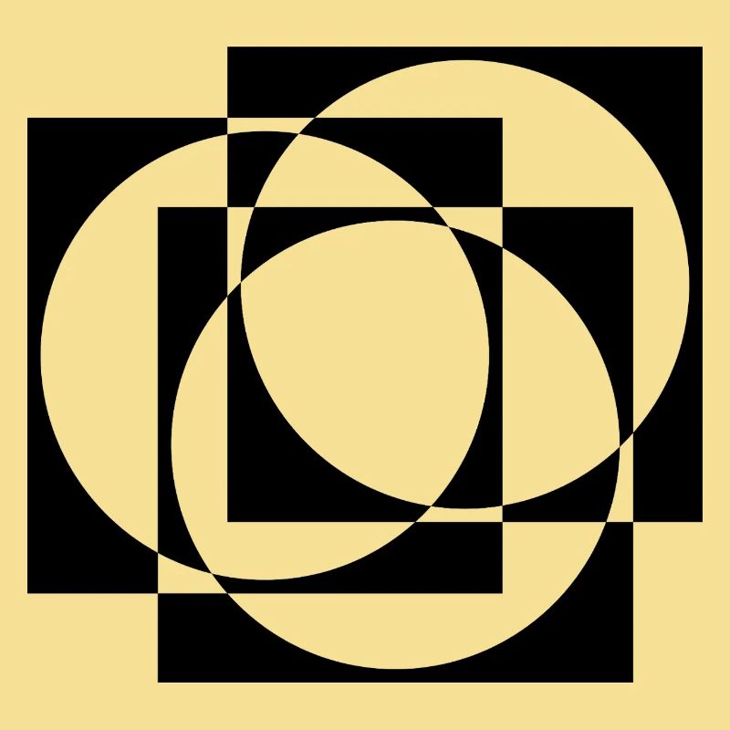 geometric circles and squares pattern