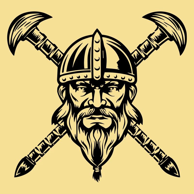 Bärtiges Wikinger-Kriegergesicht