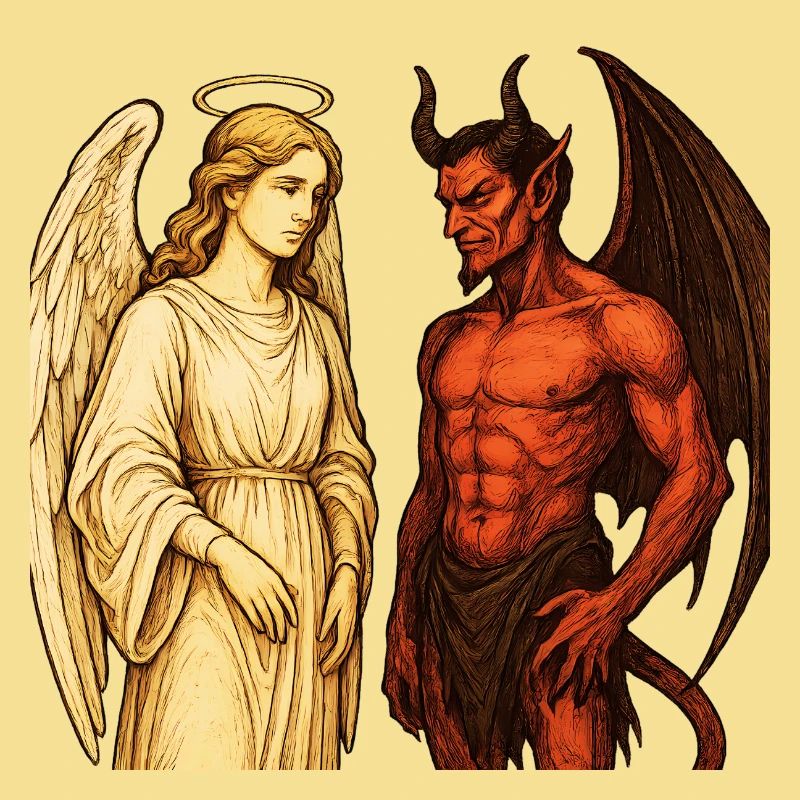 Ange céleste vs démone ardent Illustration