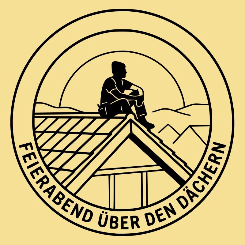 Dachdecker Feierabend über den Dächern