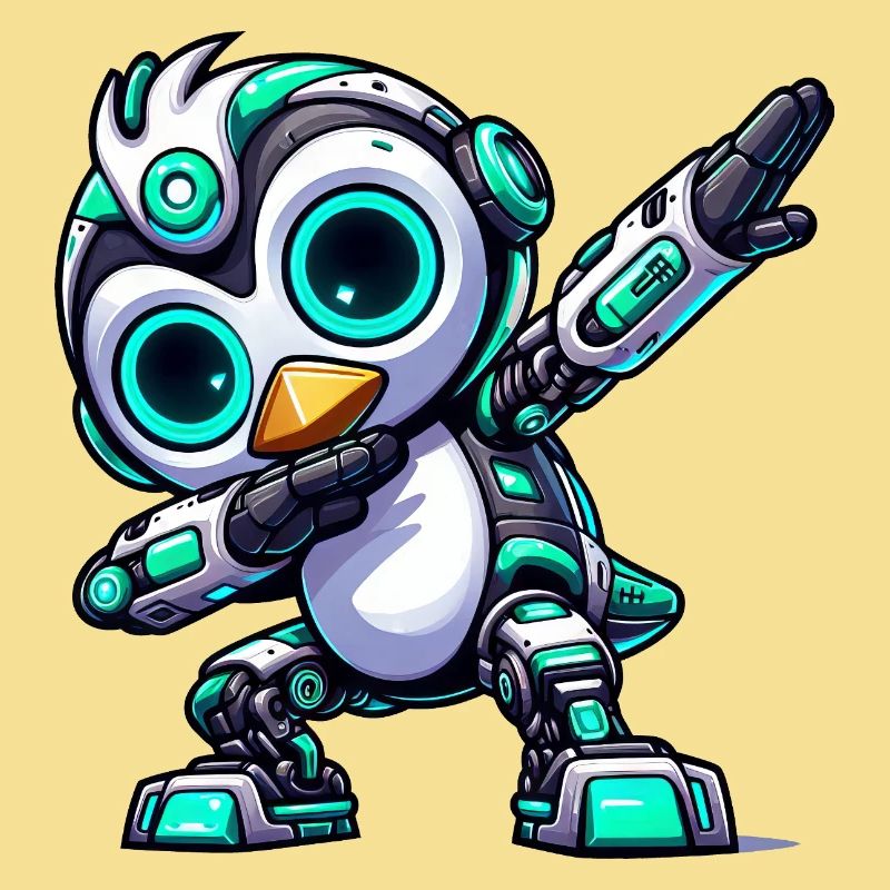 Cool Penguin Robot Cyborg Mech Astronaut Dab
