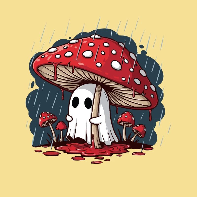 Fly Agaric Ghost — Spooky Halloween Mushroom Ghost