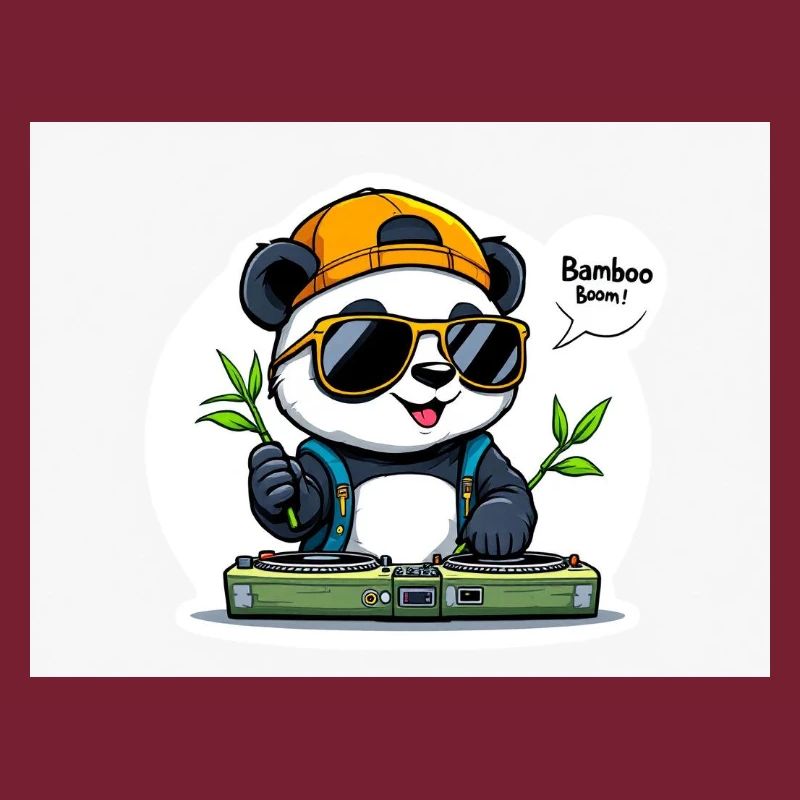 Panda DJ avec Bâtons de Bambou