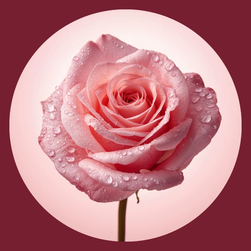 Delicate Pink Roses with Dew