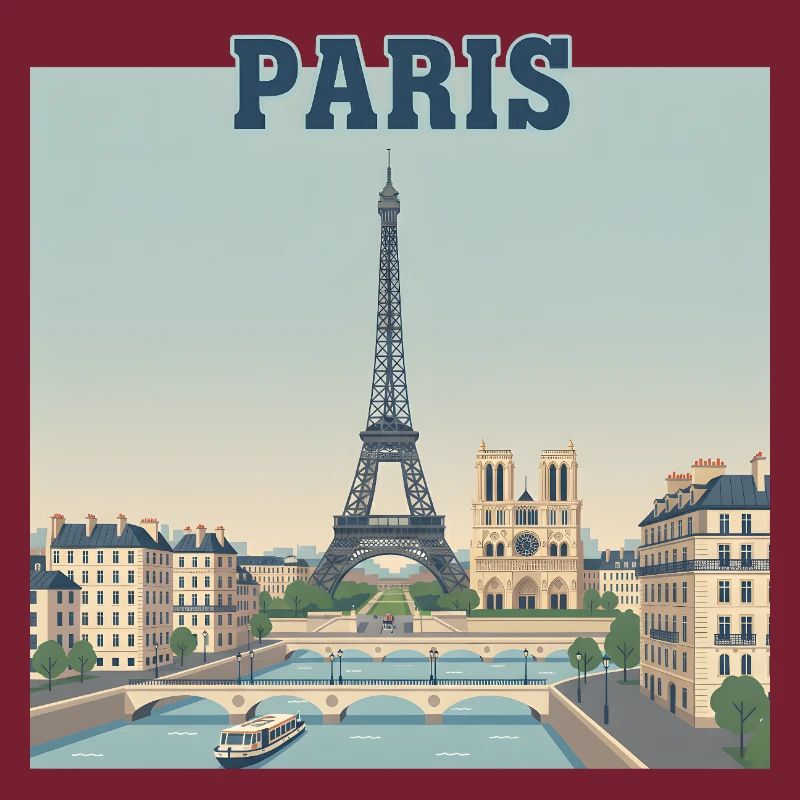 Imprimé Eiffel de la Skyline de Paris