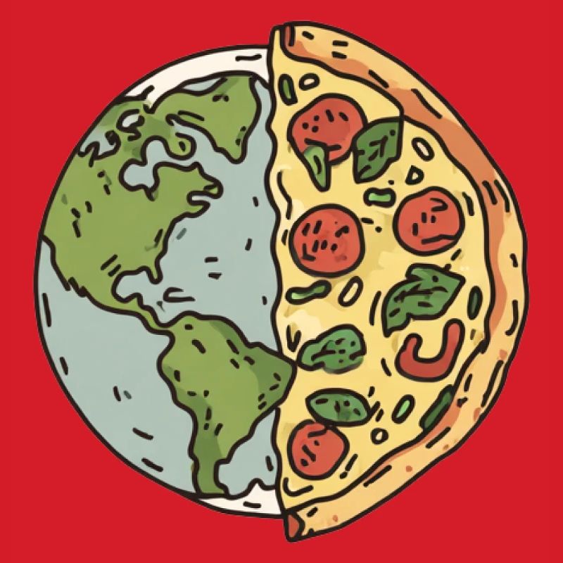 Conception de la tranche de pizza de la terre