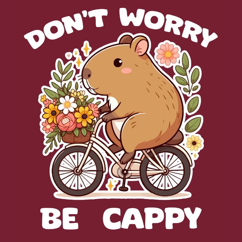 Capybara sur vélo fleuri