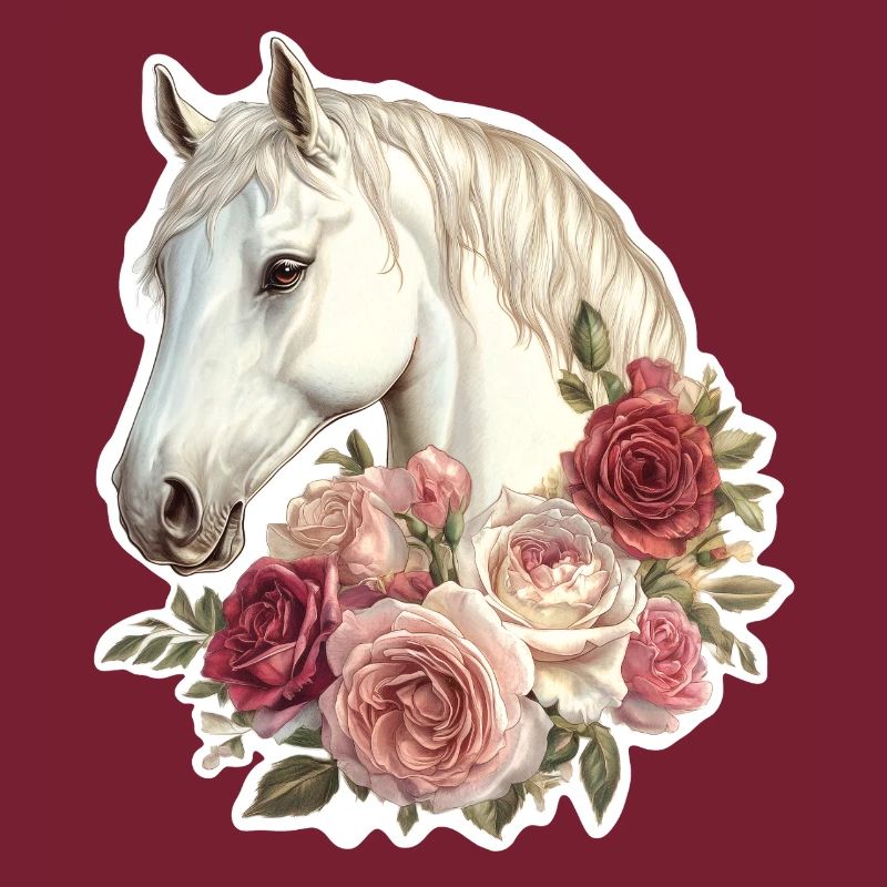 Cheval avec des fleurs