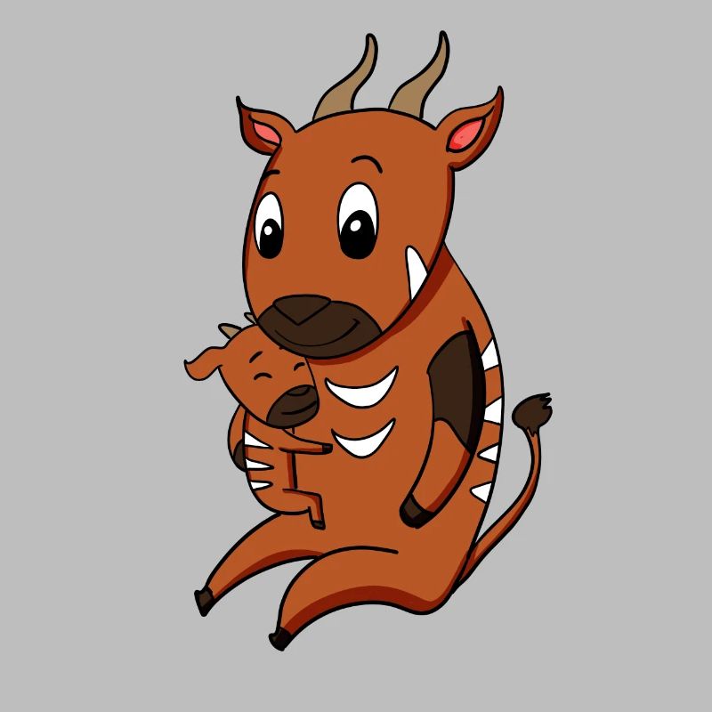Grossesse familiale - antilope avec bébé