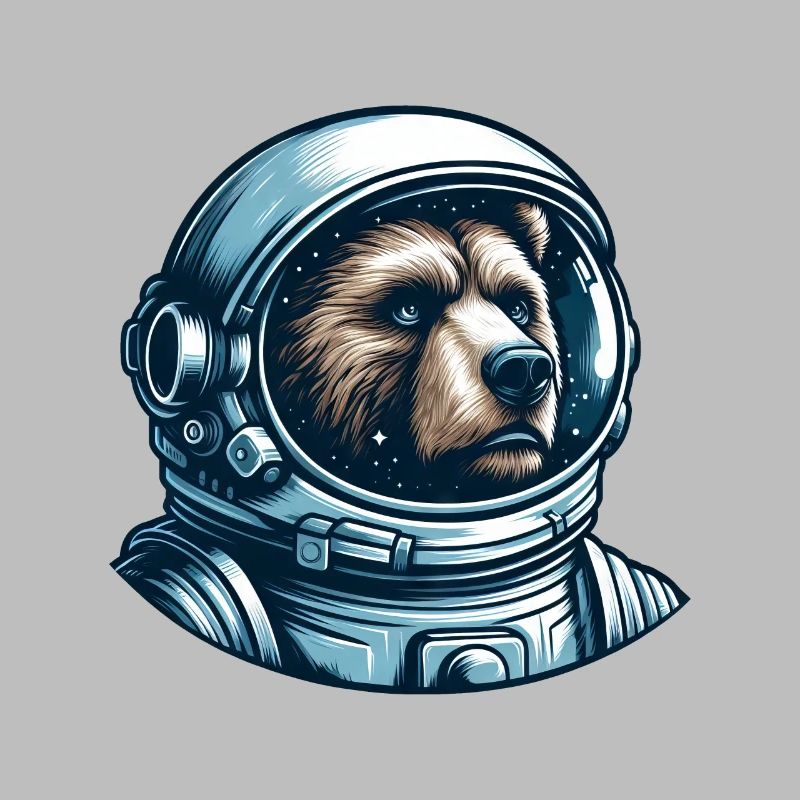 Pensive bear in outer space
