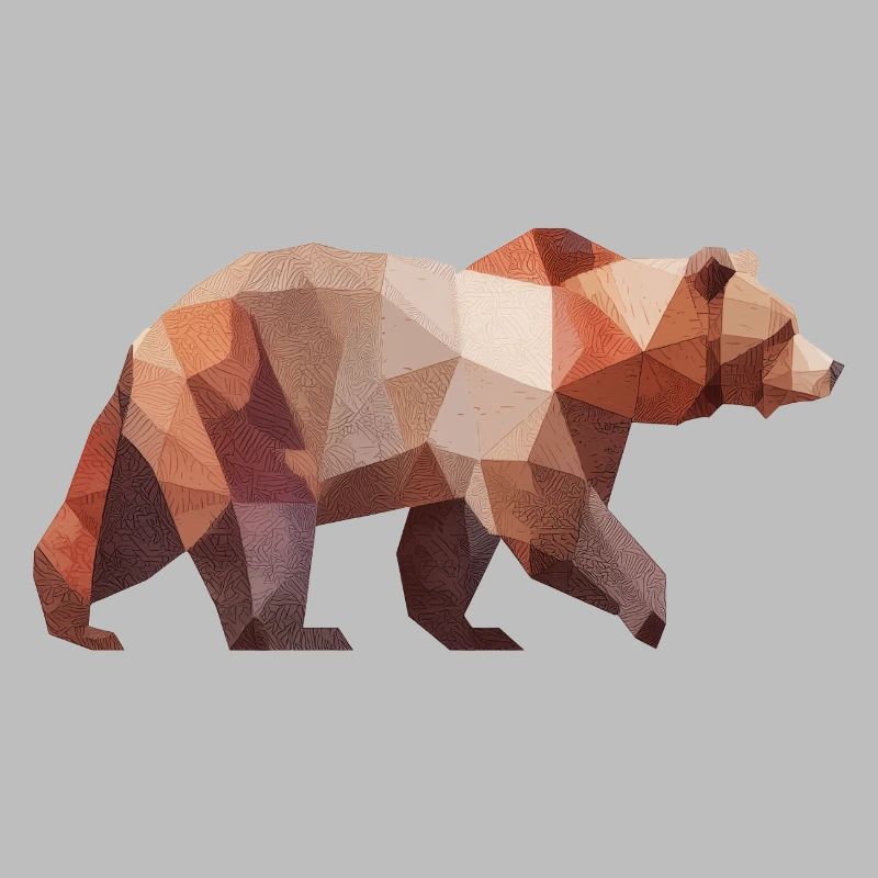 Ours brun | Conception de logo d’art low poly