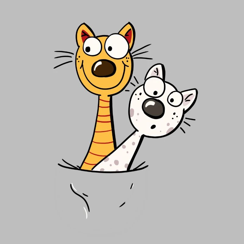Due gatti divertenti Camicia - Cat - Kitten -Fun