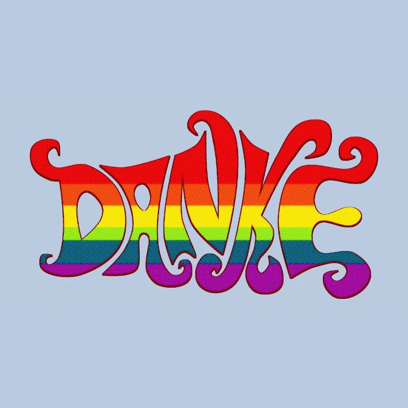 Merci arc-en-ciel diversité sixties gratitude colorée