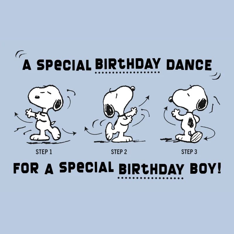 Peanuts Design Snoopy Geburtstagstanz Junge