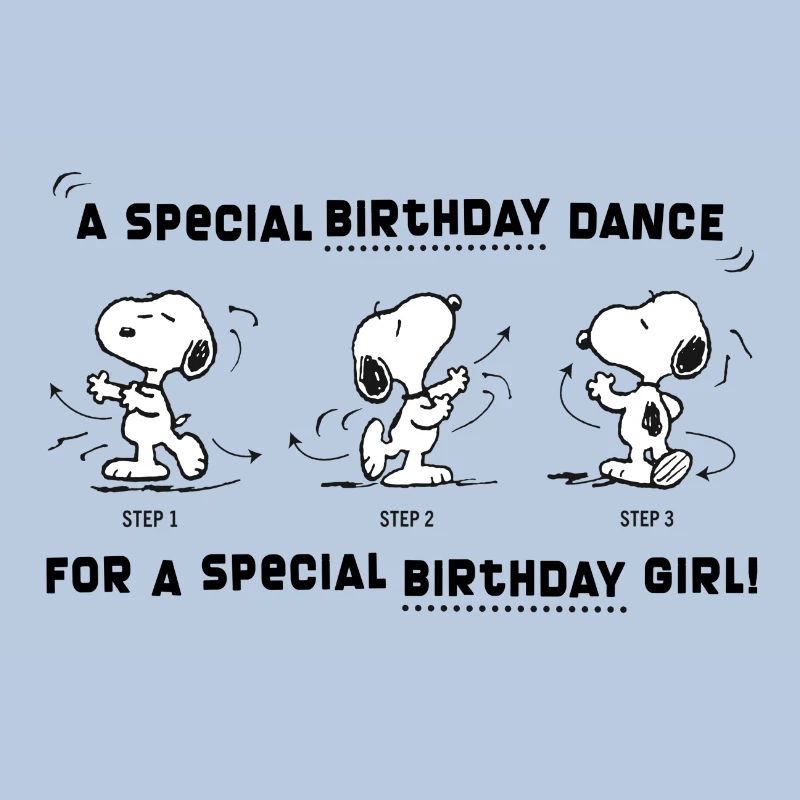 Peanuts Design Snoopy Geburtstagstanz Mädchen