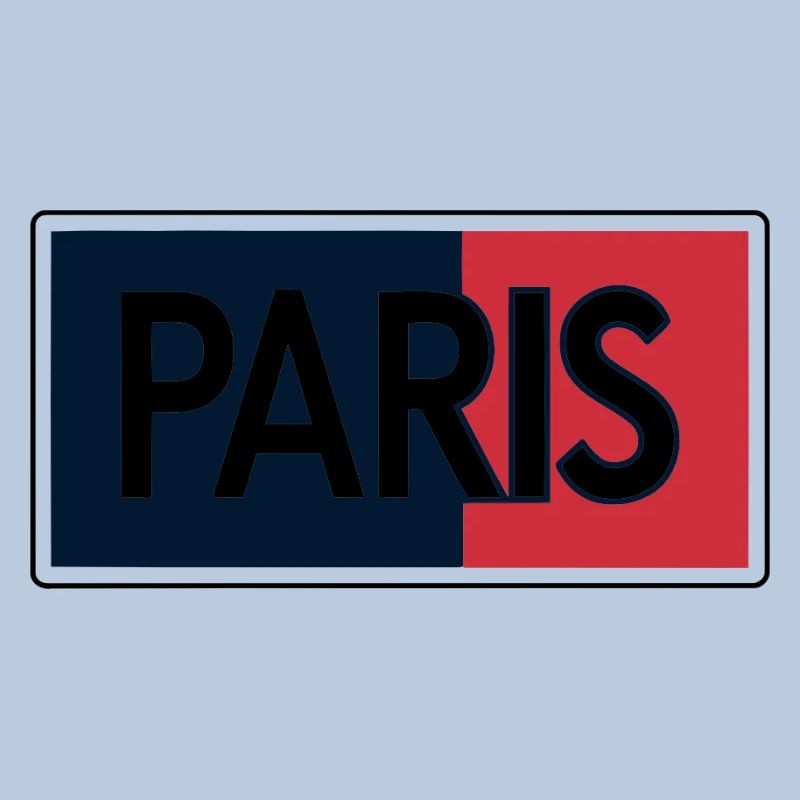 Paris Drapeau Split Typographie