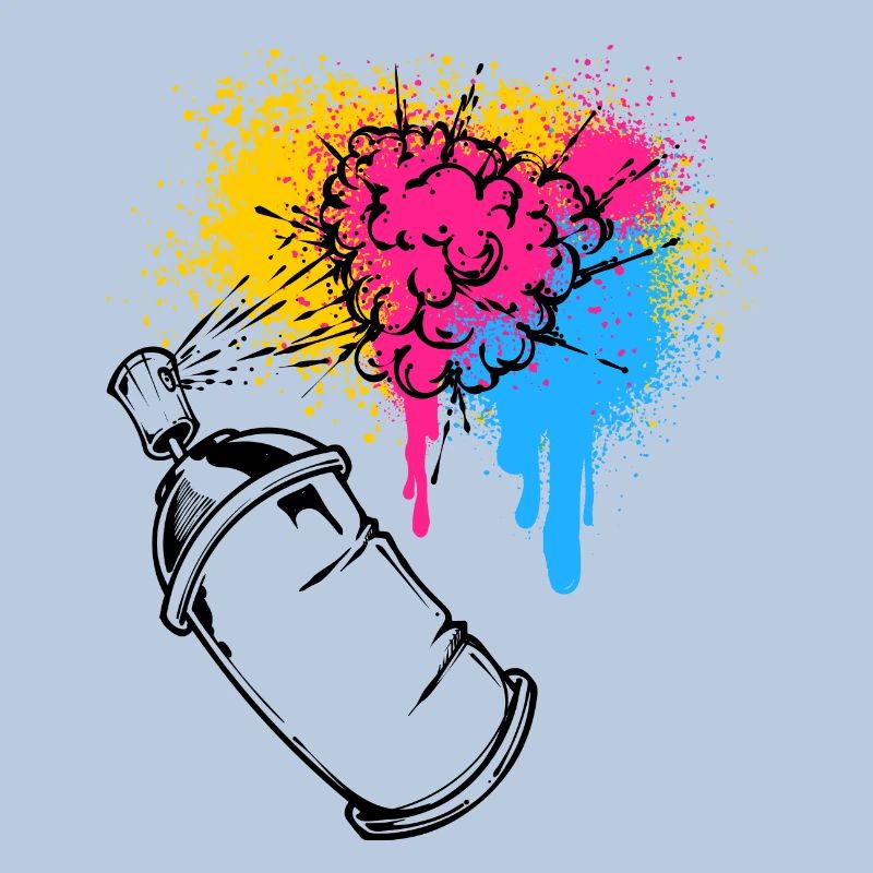 Graffiti Sprayer Spray Can Drawing Illustration