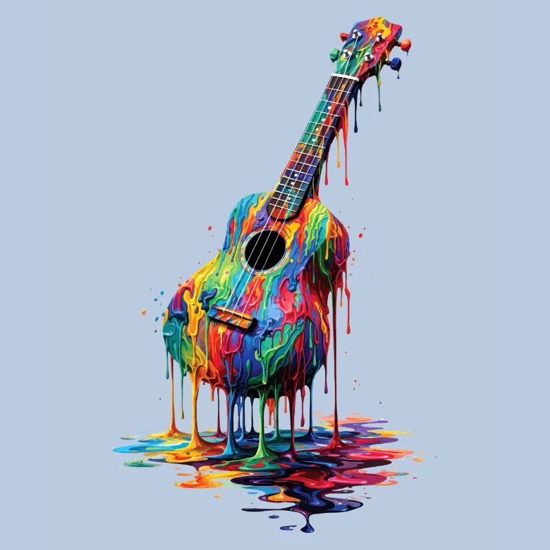 Ukulele with dripping paint