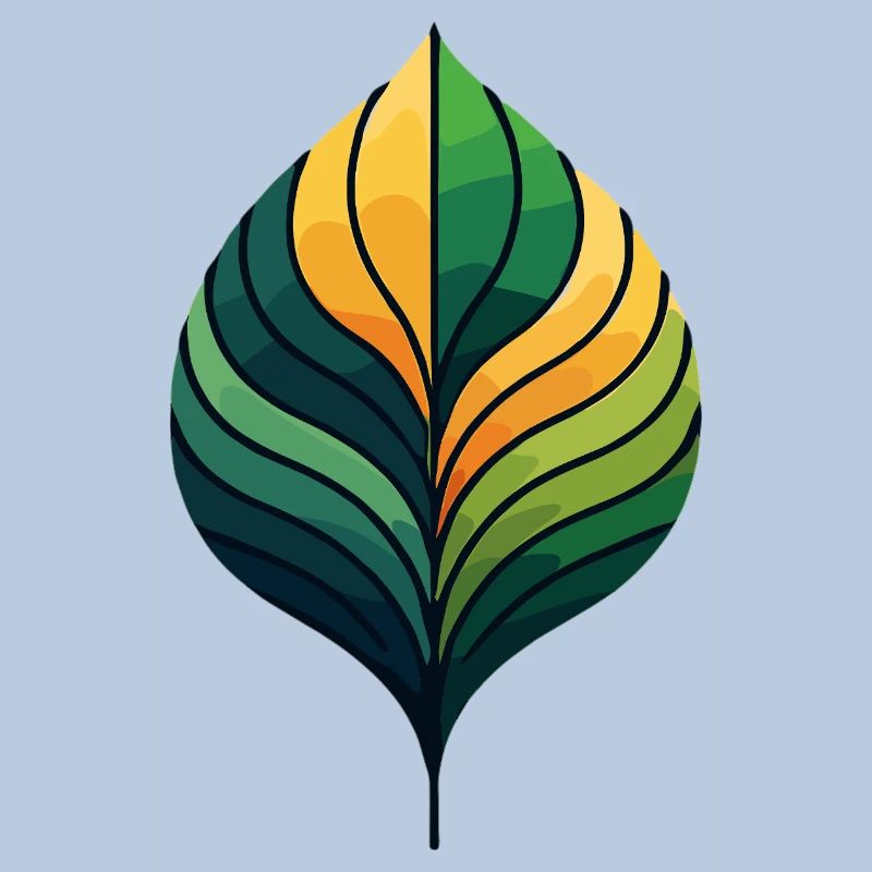 Spirale colorée en forme de feuille