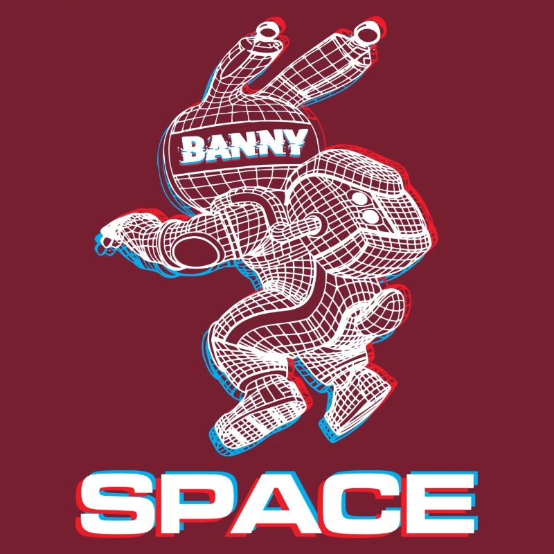 Abstract Space Bunny with 3D Effect