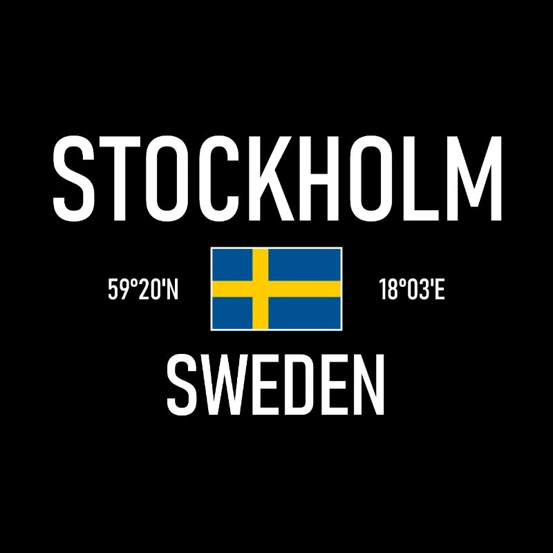 Stockholm - Suède - Sverige Coordonnées du drapeau