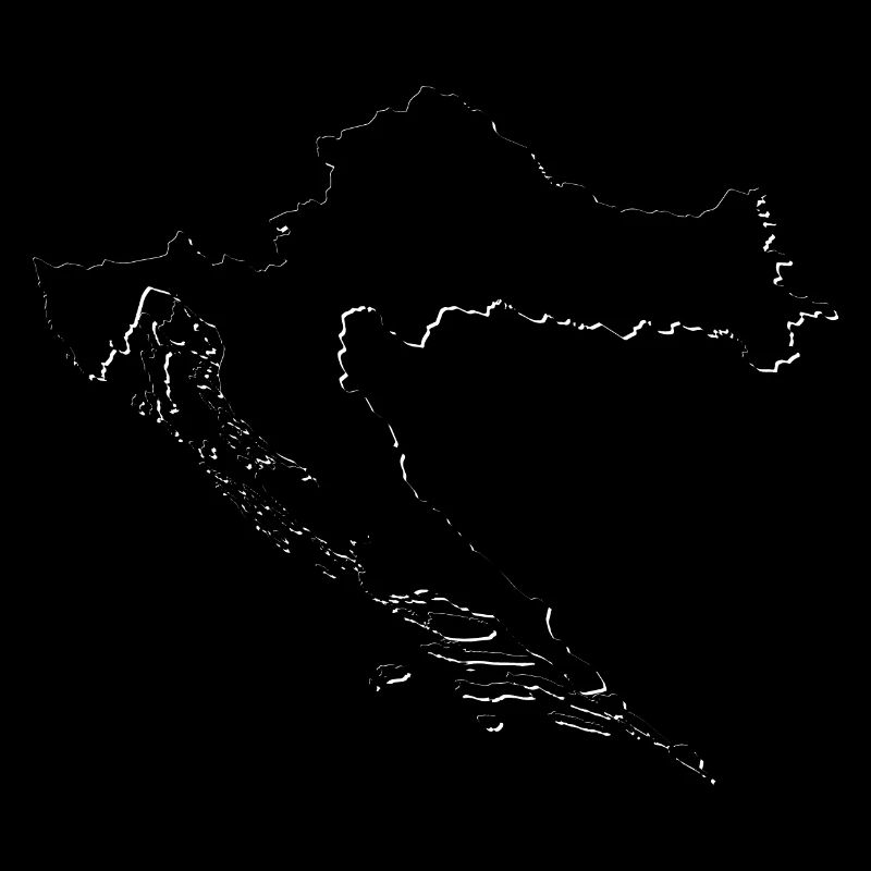 Carte de la Croatie comme contour