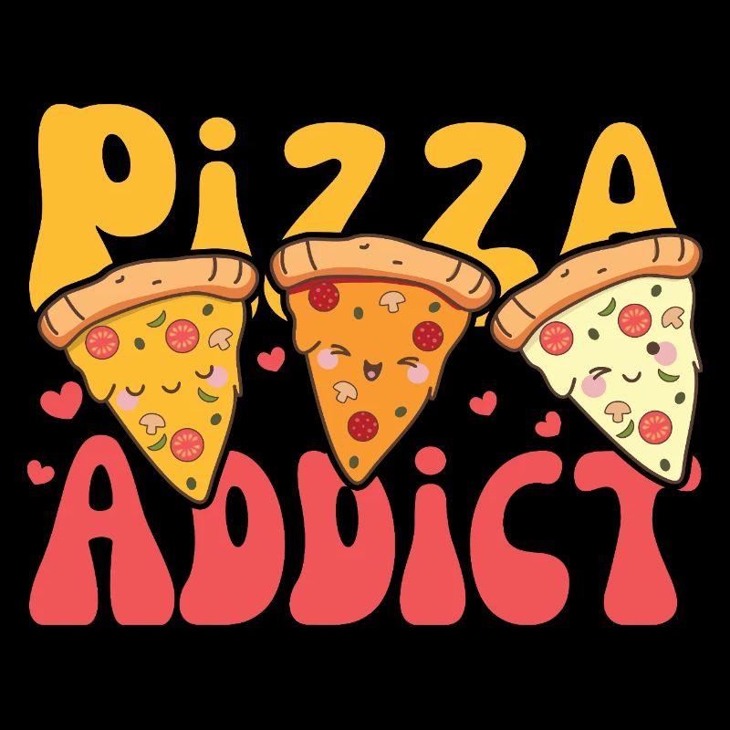 Pizza Addict à la pizza, pizzas Kawaii mignonnes, tranches de pizza sucrées
