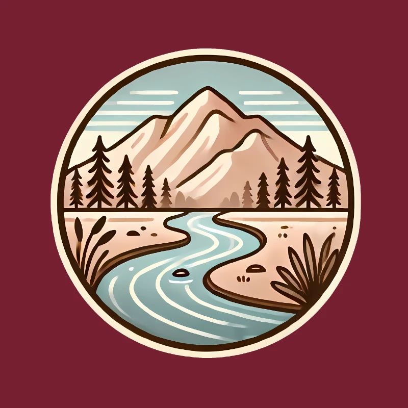 Conception d’insigne de nature de montagne paisible