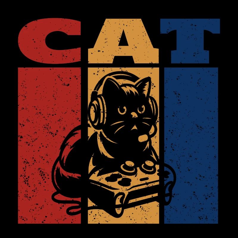 Le design rétro du chat gamer