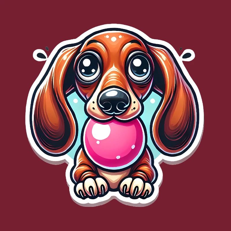 Dessin animé de chewing-gum teckel